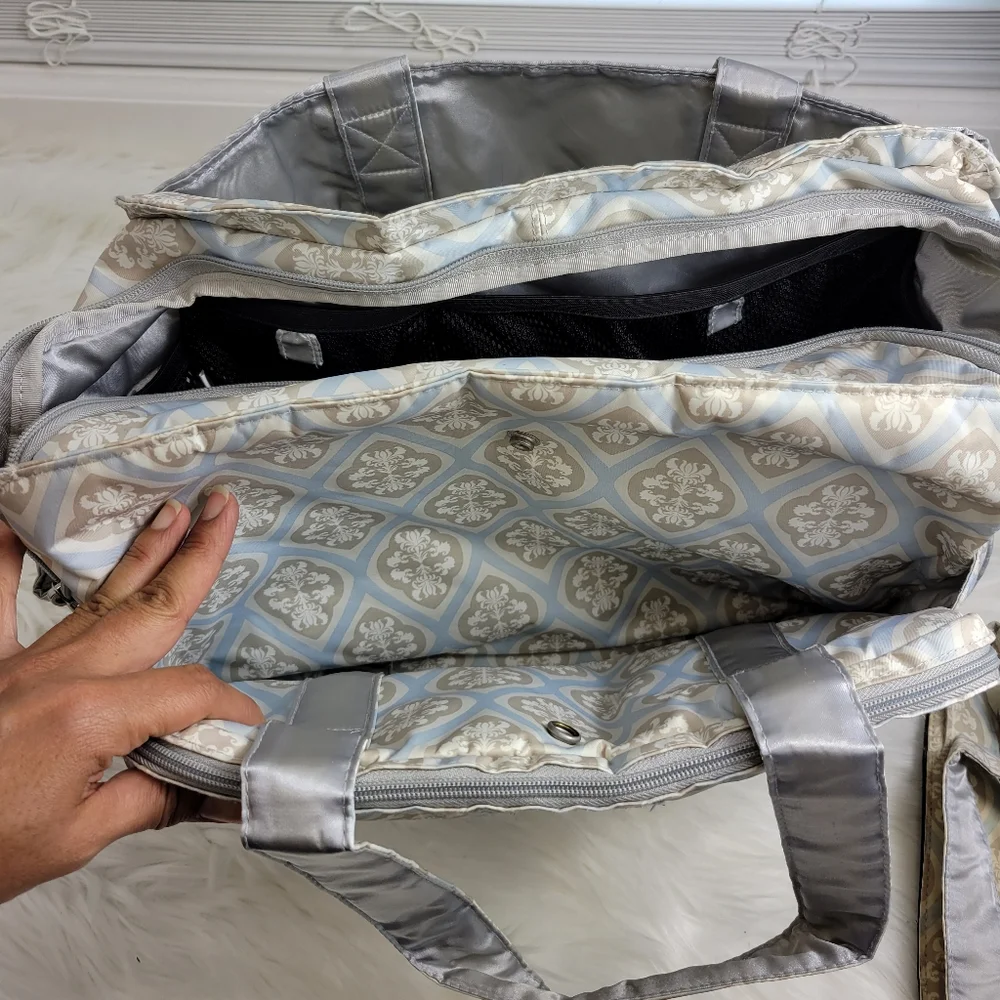Ju.Ju-Be large travel diaper bag padded multipocket coated antigerm washable